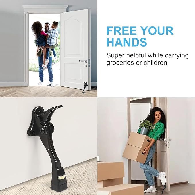 3 Packs Heavy Duty Kickdown Door Stopper, One Touch Adjustable Kickdown Door - Image 3