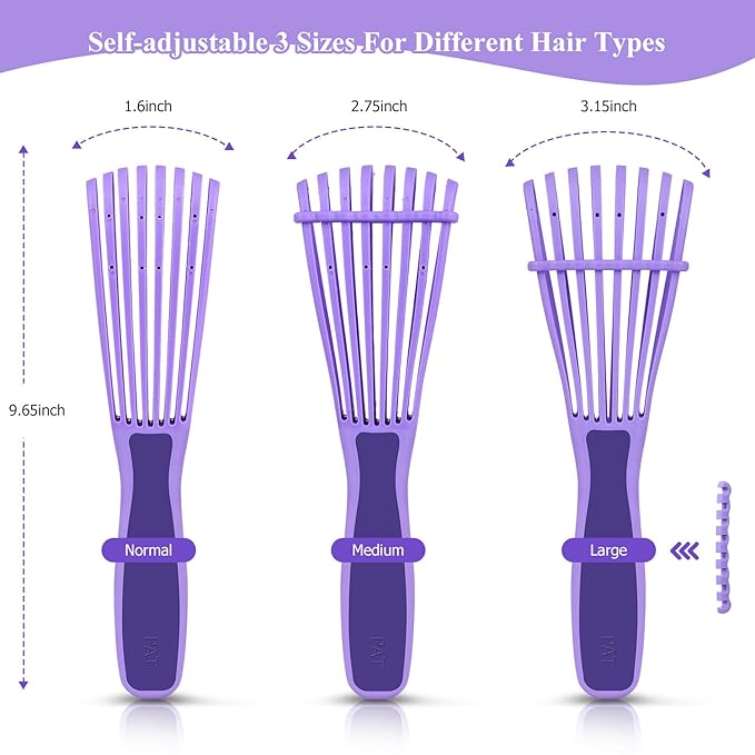 Hair Brush,URTHEONE Detangler Brush and Wide Tooth Comb Set for Black Natural Curly Wet Dry Thick Straight Long Hair, Afro American Type 3a-4c, Comfortable Grip