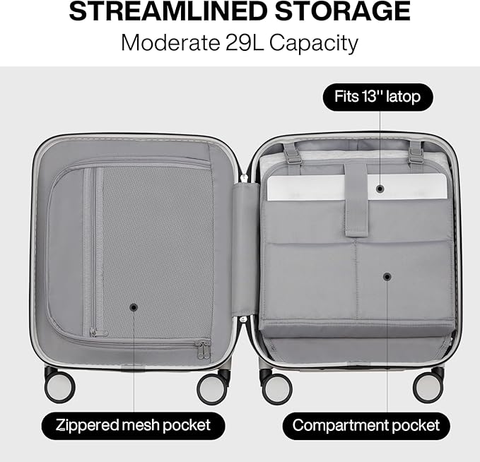 mixi Underseat Carry on Luggage 16 Inch Hardshell PC Suitcase - Image 5