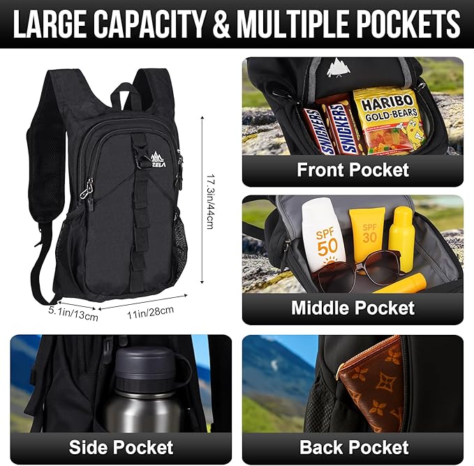 FUNANASUN 16L Ultra-Lightweight Foldable Waterproof Hiking Backpack - Image 4