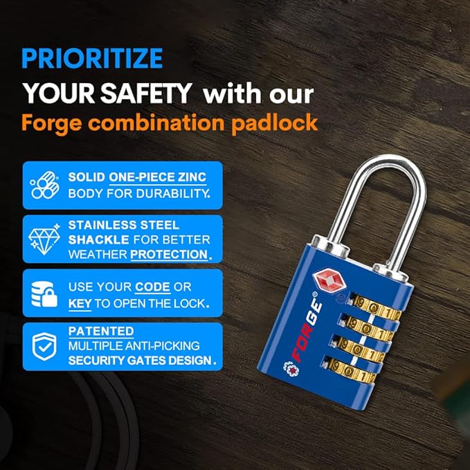 Forge Dual-Opening: Key or Combination Access Lock, TSA Approved Locks - Image 6
