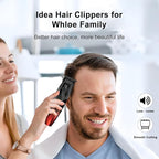 2-in-1 Professional Hair Clippers Set,Cordless Hair Clippers and T-Blade Trimmer Kit for Men,LCD Display,USB Rechargeable,Adjustable Guards,Waterproof,Beard & Body Grooming Kit (Red)