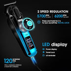DSP Men's Grooming Kit, Beard Trimmer for Men, Nose Trimmer, Body Trimmer, Foil Shaver, T-Blade, Mustache, Cordless Hair Trimmer, IPX6 Waterproof,2 Speeds Adjustable, Gift for Men (Blue)