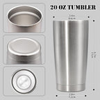 20 oz Tumbler with lid Double Wall Vacuum Insulated Tumblers Stainless Steel - Image 5