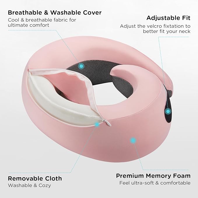 Neck Pillow Airplane, 100% Pure Memory FoamTravel Neck Pillow Travel Neck - Image 6
