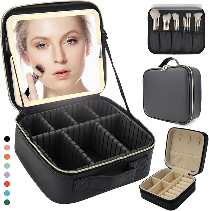 Travel Makeup Bag for Makeup Artists Large Makeup Case, by MORMIDTravelMakeupBag