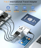 Universal Travel Adapter, RIOZIOZIOZ GaN III Worldwide Portable Adaptor - Image 2