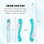 Lingito Mini Toothbrush with Cover, Folding Travel Size, Adults Kit - Image 3