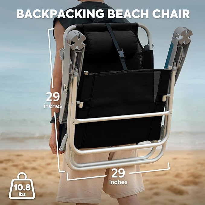 ICECO Backpacking Beach Chairs for Adults, 5 Positions Reclining, Heavy Duty - Image 2