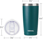 SUNWILL Travel Coffee Mug with Lid, 20 oz Tumbler Set of 2, Insulated Stainless - Image 3