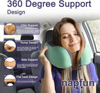 napfun Neck Pillow for Traveling, Upgraded Travel Neck Pillow for Airplane 100% - Image 3