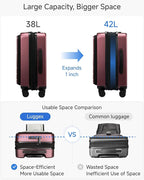LUGGEX Carry On Luggage 22x14x9 Airline Approved, FLO5 Expandable Polycarbonate - Image 4