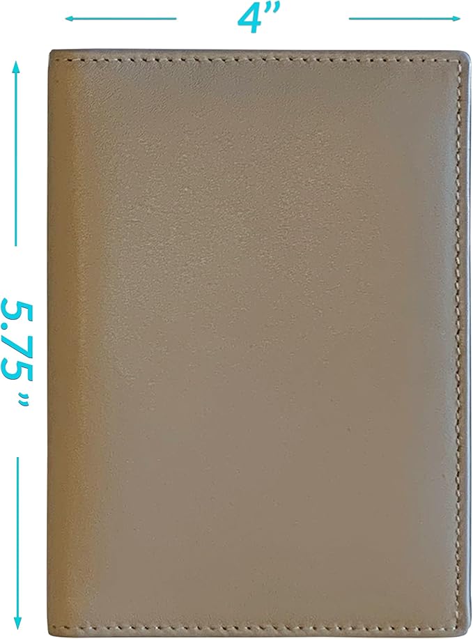 Personalized Monogrammed Taupe Leather RFID Passport Wallet - Image 4