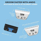 Andis 561463 ceramicEDGE #4FW XCover Wide Blade, Small Animal and Pet Grooming, Detachable Replacement Blade, Long Lasting, Stainless Steel
