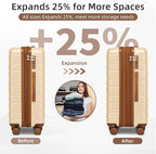 LARVENDER Luggage Sets 5 Piece Hardside Expandable Suitcase - Image 3