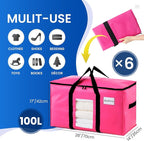 TAILI 6 Pack Pink Extra Large Moving Bags, Heavy Duty Totes - Image 3