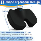 TushGuard Seat Cushion for Office Chair Memory Foam Non-Slip Cushion Back - Image 2