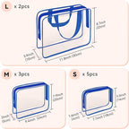 TISRATOK 10 PCS Clear Travel Makeup Toiletry Bag, Plastic PVC Cosmetic TSA - Image 2