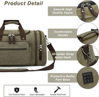 Felipe Varela Green 40L Canvas Duffel Bag - Image 4