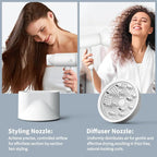Hair Dryer with Diffuser for Curly Hair, 1800W Ionic Blow Dryer for Women & Men, Fast-Drying, Lightweight, Low Noise, Hair Care Styling Tool for Home, Travel