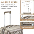 Campfun Luggage 4 Piece Sets, Expandable Carry On Luggage Set Hardshell PP - Image 5