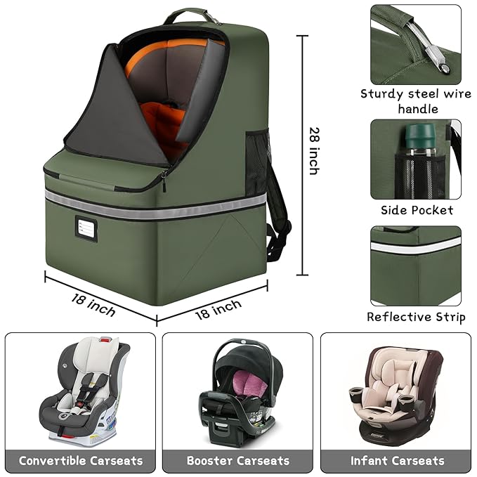 Car Seat Travel Bag, Padded Car Seats Backpack - Image 2