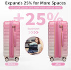 LARVENDER Luggage Sets 5 Piece Hardside Expandable Suitcase - Image 3