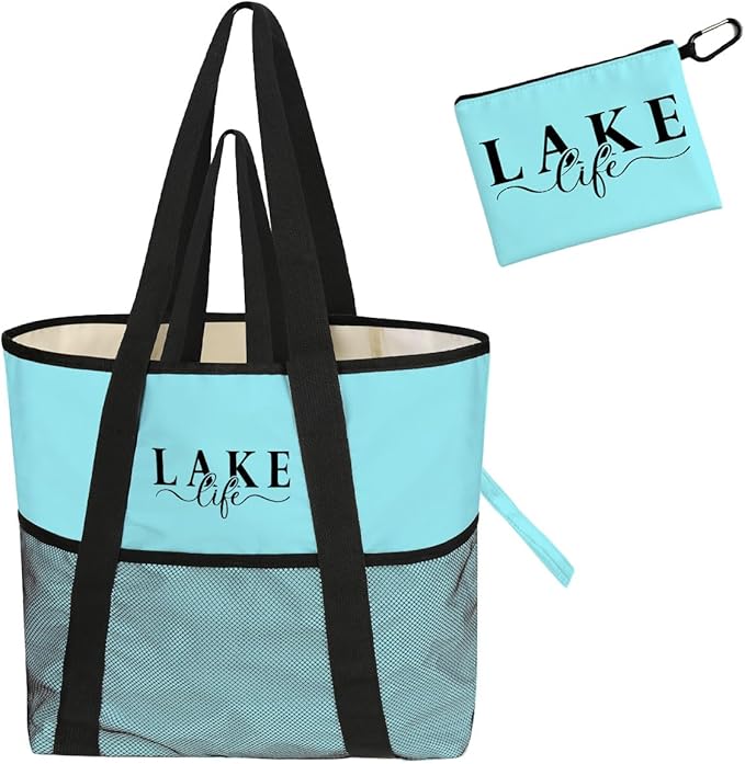 Sandproof Beach Bag with Zipper by NBIAN
