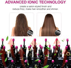Hair Dryer Brush, 4 in 1 One Step Hair Dryer and Styler Volumizer, Professional Hot Air Brush with Negative Ion Anti-frizz Blowout for Drying, Straightening, Salon, Black Pink