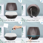 550ml Essential Oil Diffuser, DAROMA Upgraded Remote Control 6 in 1 Aromatherapy Ultrasonic Cool Mist Humidifier, 7 Color Changing Mood Lights & Waterless Auto-Off for Home Office Gift, Dark Wood