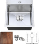 COMLLEN 17x19 Inch Drop in Bar Sink, Outdoor Sink 304 Stainless Steel Kitchen - Image 8