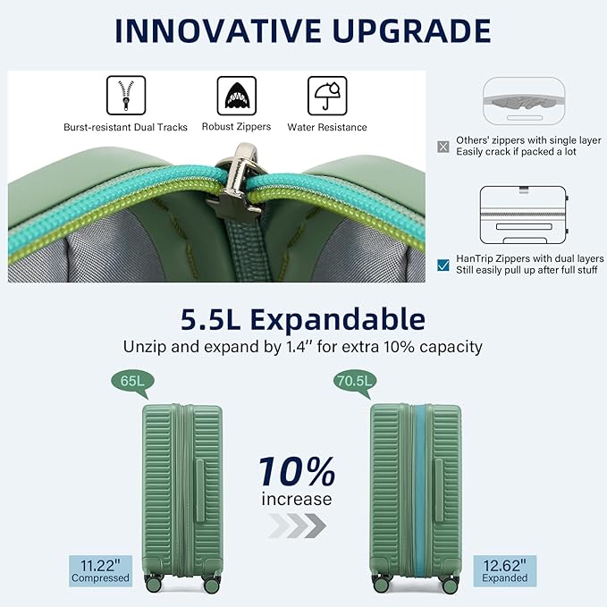 Hard Shell Suitcases Travel Expandable Luggage, 24 Inch Check in Luggage - Image 4