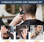 Professional Hair Clippers for Men, Barber Clippers and Trimmers Set, Foil Shavers for Men, 3 in 1 Cordless Hair Clippers Set Hair Cutting Kit Barber kit with LED Display
