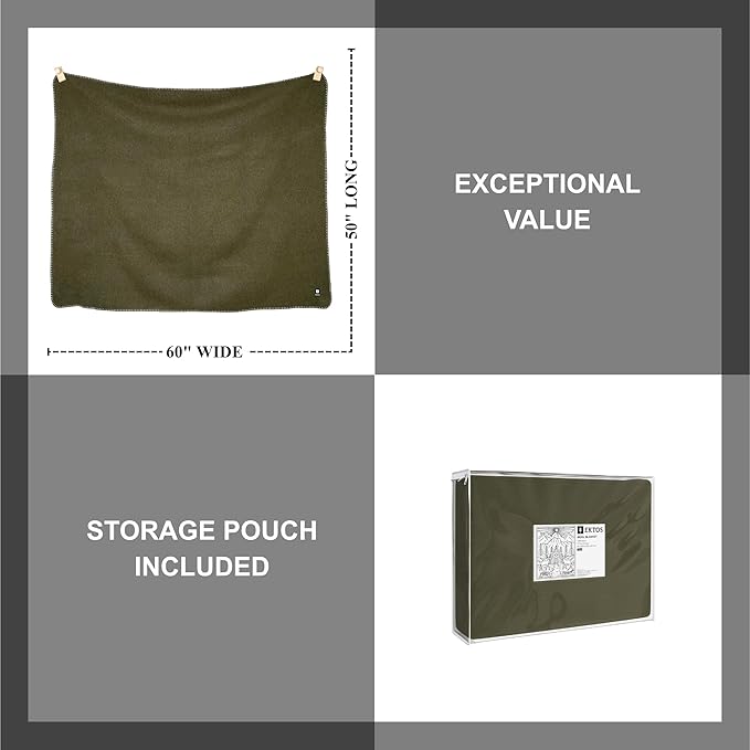 EKTOS 100% Virgin Wool Blanket, Outdoor Essentials - Image 5
