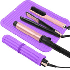 Oversize Silicone Heat Resistant Mat, Professional Hot Hair Tools Mat for Curling Iron, Flat Iron, Hair Straightener, Portable Hot Pad Cover with Velcro for Travel Home Salon(14.2" x 11.0")