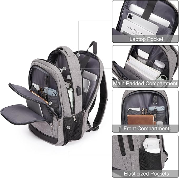 CLUCI Laptop Backpack for Men Women School Backpack College Bookbag for Men - Image 4