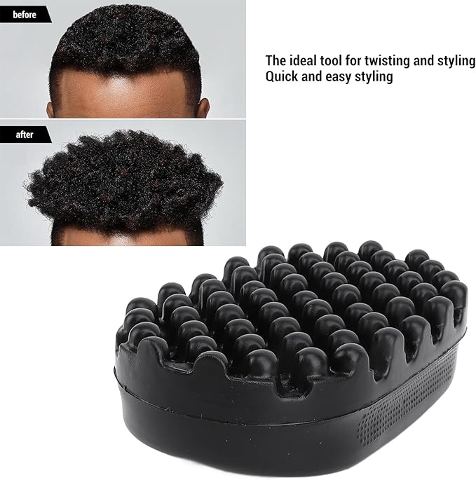 Rubber Curling Hair Brush - Twist King Sponge for Afro Hair, Washable Curl Sponge Styling Tool (Dense Tooth)