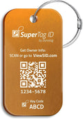 Dynotag® Sentry Series Solid Metal Web Enabled Smart Luggage Tag ID + Steel Loop by DynotagInc