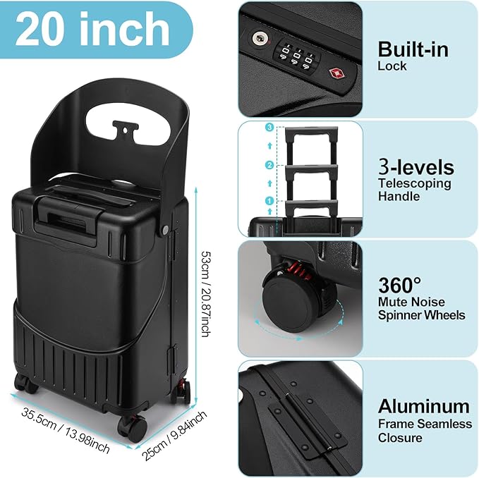 20 Inch Ride on Luggage with Seat - Image 3