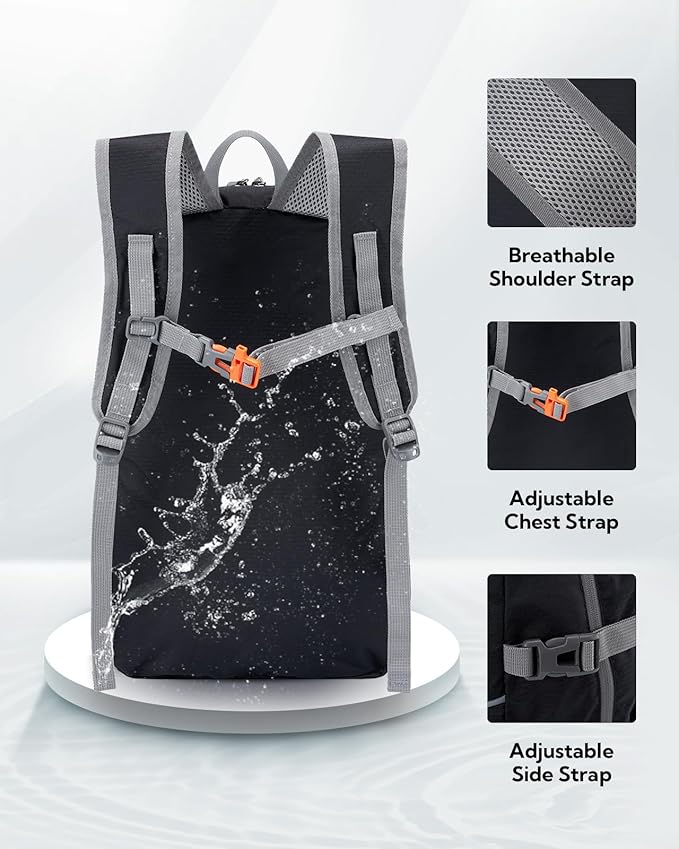 WATERFLY Hiking Foldable Daypack Backpack: 25L Ultra Lightweight Packable - Image 4