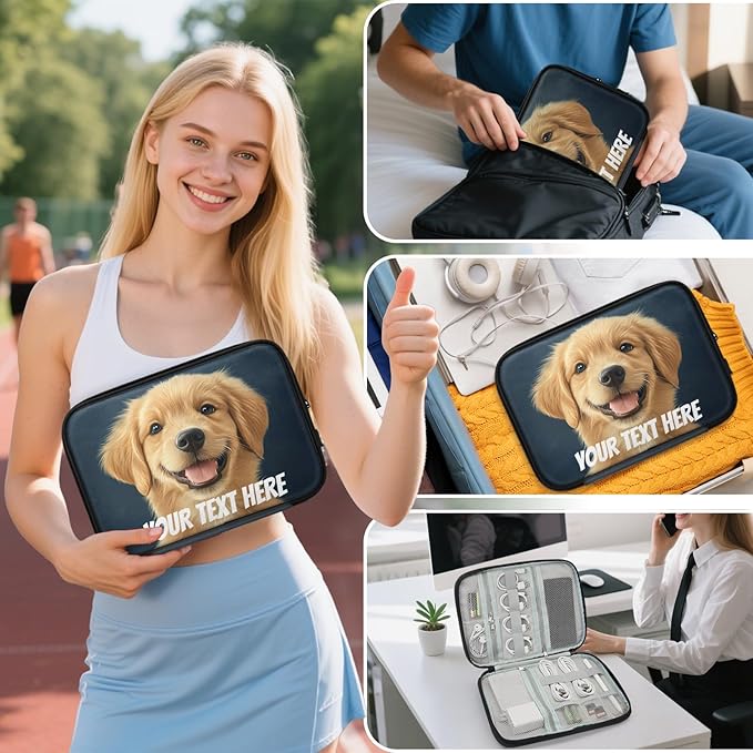 Custom Electronics Organizer Travel Case Customize Personalized Text Image - Image 7