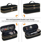 Hair Dryer Travel Carrying Case, Curling Iron Storage Bag, Slim Expandable Handheld Dual-Layer Travel Storage Bag for Dryer/Hair Tool Organizer/Style Organizer