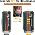Campfun Luggage Sets 4 Piece, Expandable Carry On Luggage Set Hardshell PP - Image 3