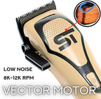 Supreme Trimmer Darkstar 72 Clipper with Magnetic Vector Motor | 180 Min Run Time, 9000 RPM Barber Hair Clipper | Low Noise, Professional Clipper DLC Blades | STC72