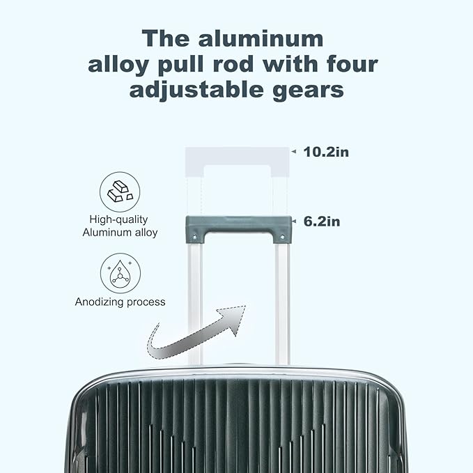 Nazhura Luggage Set, 3-Piece Hardside Suitcase Set, 20-inch Carry On, 28-inch - Image 3