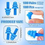 TrelaCo 100 Pairs Ear Plugs Bulk, NRR 29dB Reusable Silicone Ear Plugs - Image 2