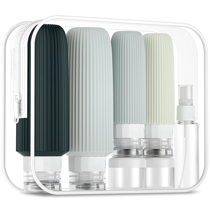 16 Pack Travel Bottles for Toiletries, Large 6oz Silicone Travel Containers jar by Mrsdry
