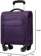 Coolife Underseat Carry On Luggage Suitcase Softside Lightweight Rolling Travel - Image 8