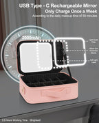 Chomeiu Makeup Bag with LED Mirror, Travel Cosmetic Train Case - Image 6