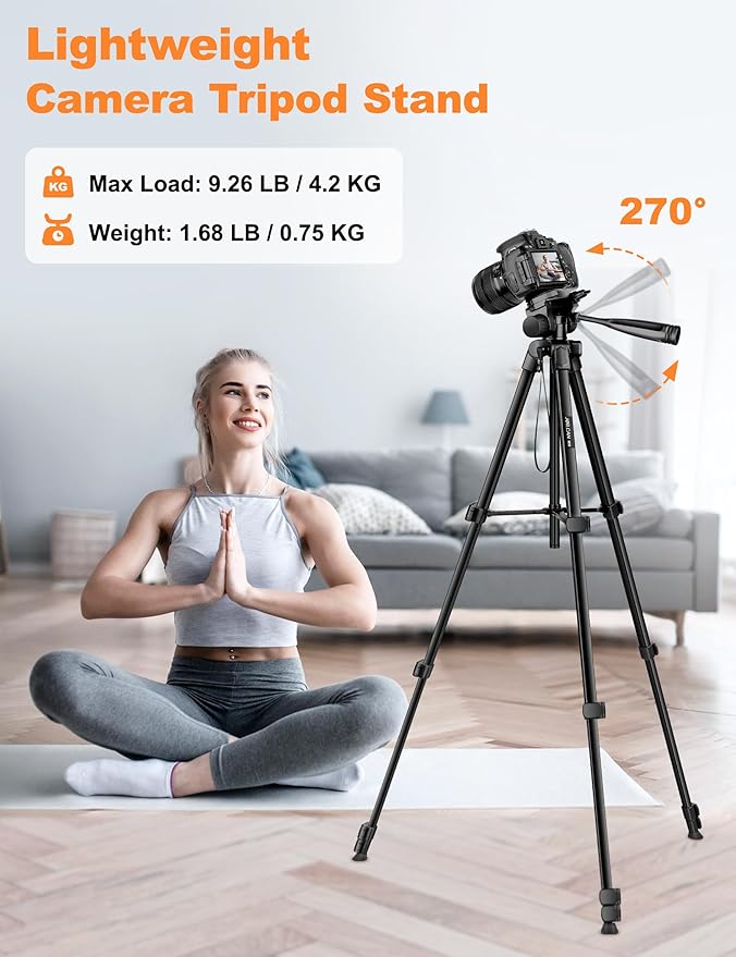 JOILCAN Phone Tripod Stand, Travel Aluminum Tripod - Image 4